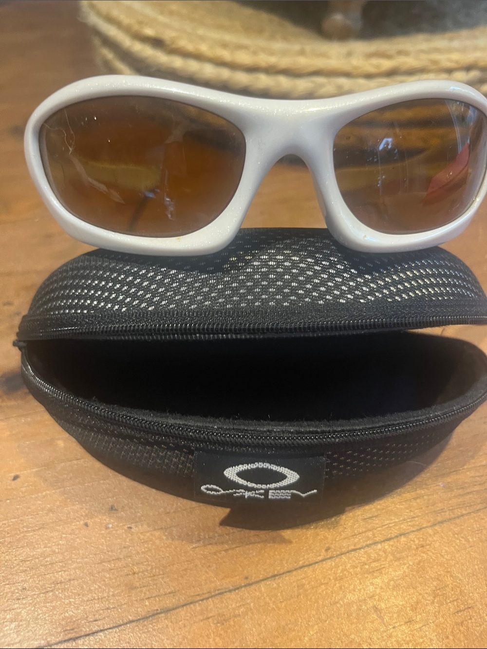 Oakley Men or woman  White Frame with Brown Lenses Sunglasses